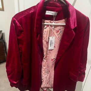 Petal & Pup Magenta Velvet  Lone Blazer BNWT!!!!